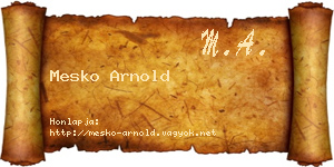 Mesko Arnold névjegykártya